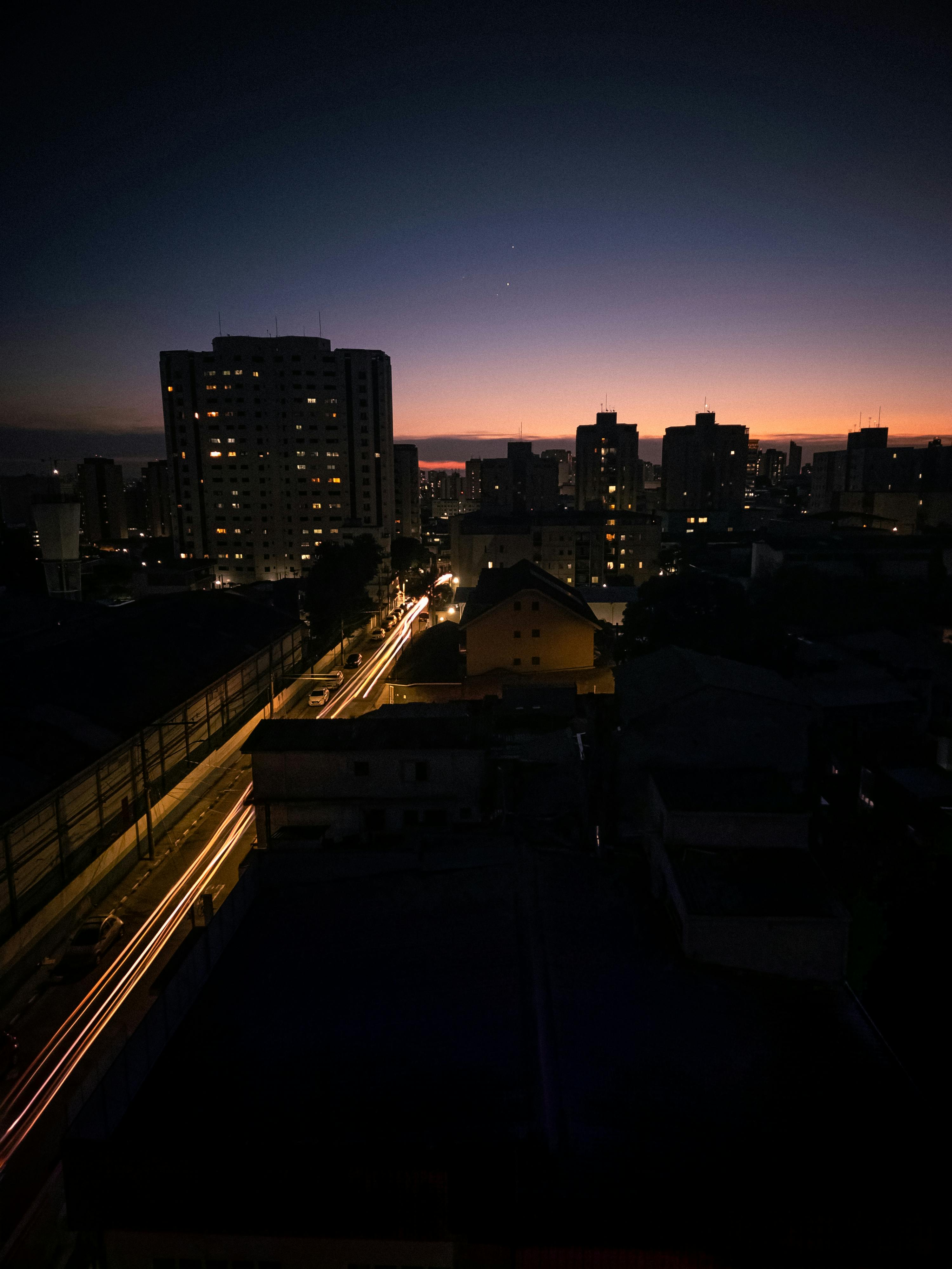 Centro de São Paulo ao pôr do sol